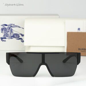 Burberry Men Sunglasses Matte Black Grey Shield BE4291 346487 BRAND NEW